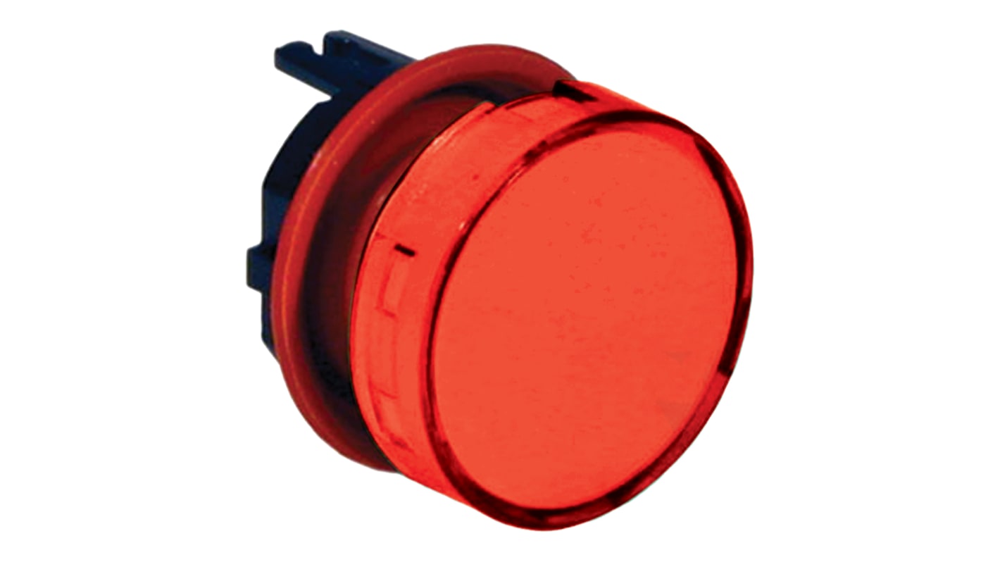 Indicator Lens Round Style, Red, 23.5mm diameter , 12.5mm Long