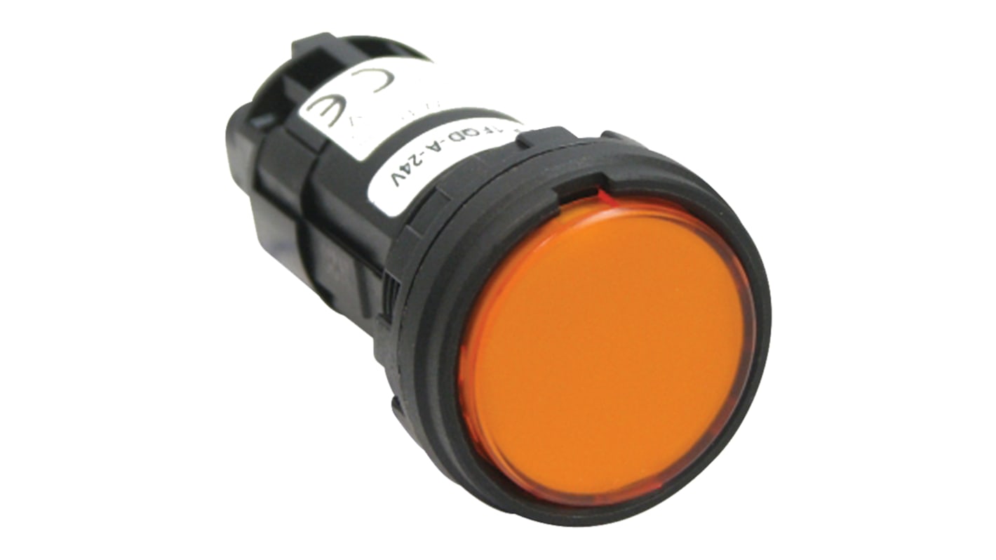 Voyant LED lumineux  Orange Idec, dia. 24.1 x 22.3mm