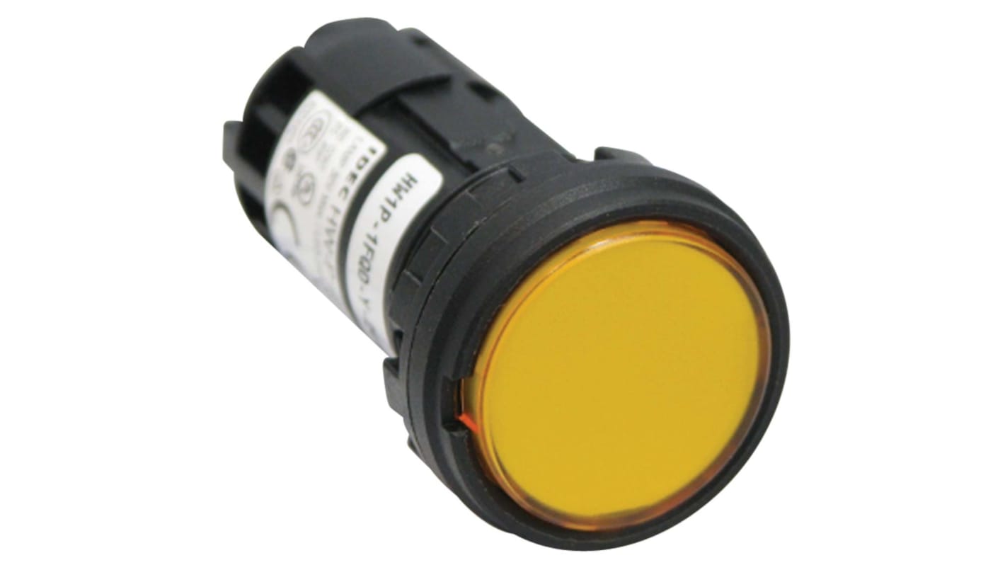 Idec Yellow Panel Mount Indicator, 24.1 x 22.3mm Mounting Hole Size, Screw Terminal Termination