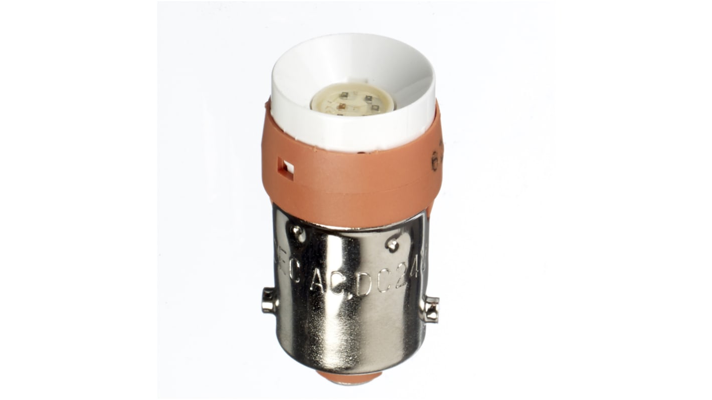Lampada indicatore a LED Idec, 24V ca/cc, luce color Ambra, Multichip da 50000h con base BA9s