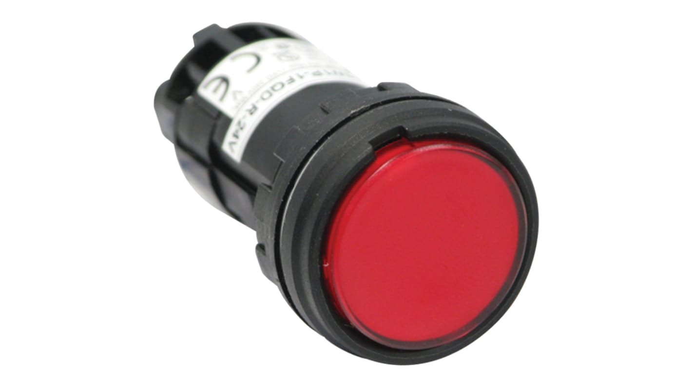 Indicador LED Idec, Rojo, lente enrasada, marco Negro, Ø montaje 24.1 x 22.3mm, 11mA