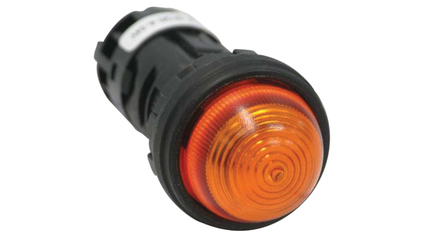 Indicador LED Idec, Naranja, lente enrasada, marco Negro, Ø montaje 24.1 x 22.3mm, 11mA