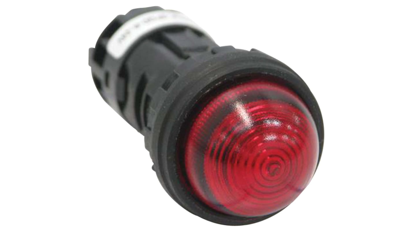 Indicador LED Idec, Rojo, lente enrasada, marco Negro, Ø montaje 24.1 x 22.3mm, 11mA