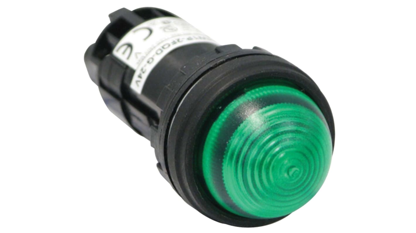 Indicatore da pannello Idec Verde  a LED, A filo, foro da 24.1 x 22.3mm