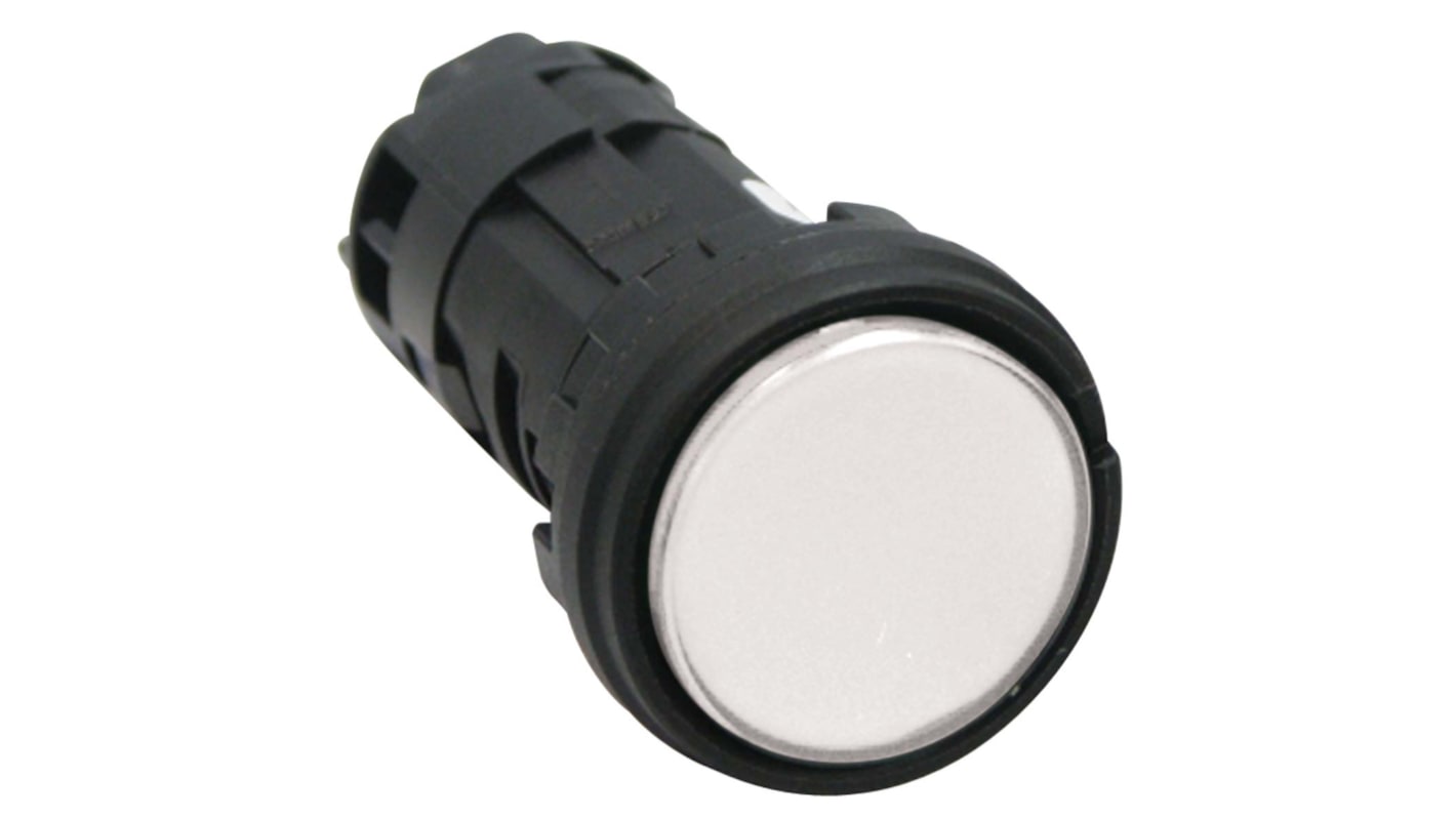 Indicador LED Idec, Blanco, lente enrasada, marco Negro, Ø montaje 24.1 x 22.3mm, 11mA