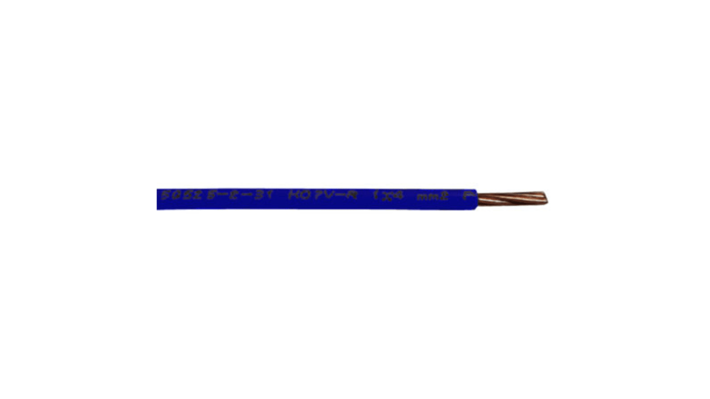 Fils de câblage RS PRO, 10 mm², Bleu, 100m, 750 V