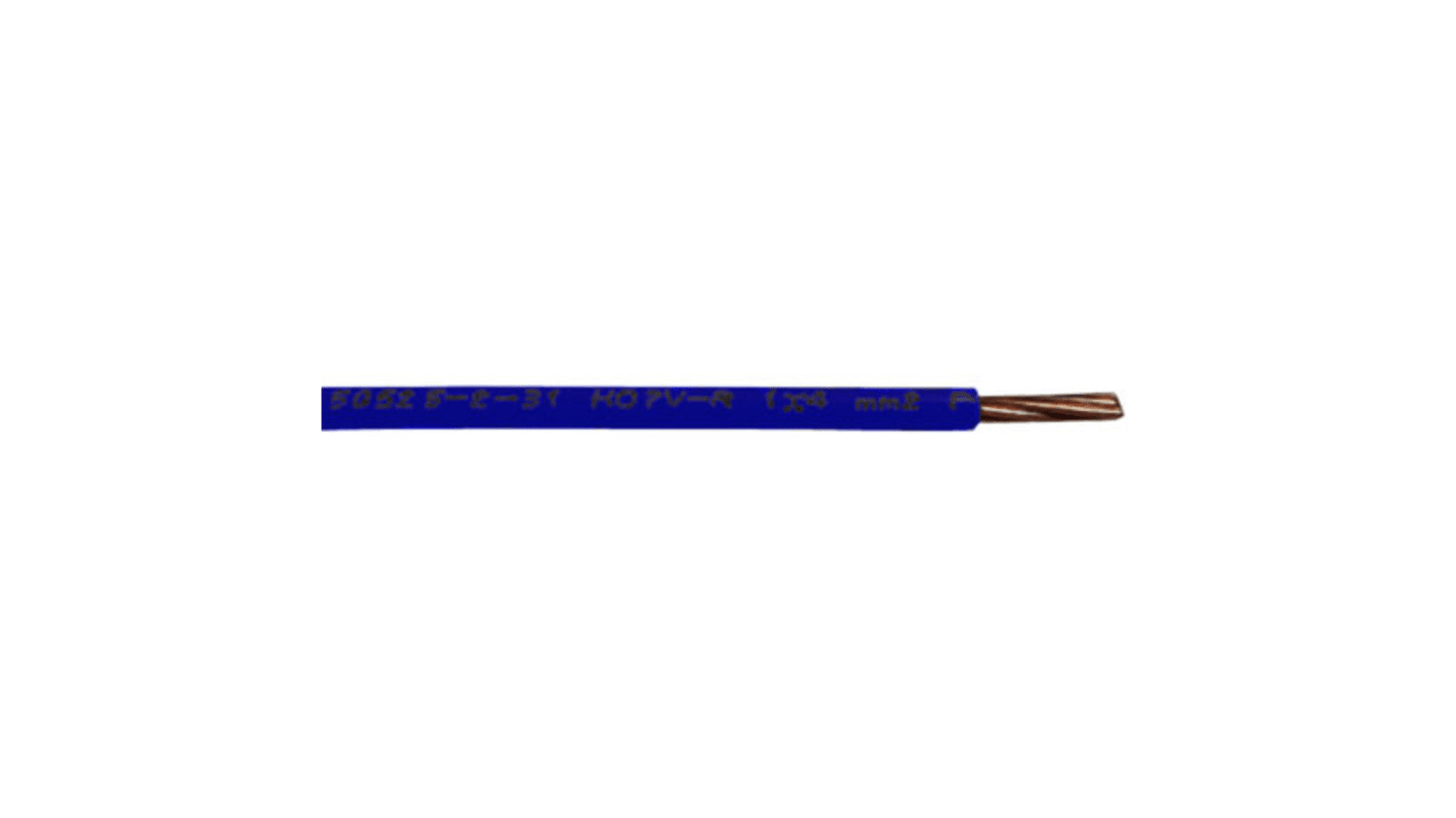 Cable de conexión RS PRO, área transversal 16 mm² Filamentos del Núcleo 7/1.69 mm Azul, 750 V, long. 100m, H07V-R, 6
