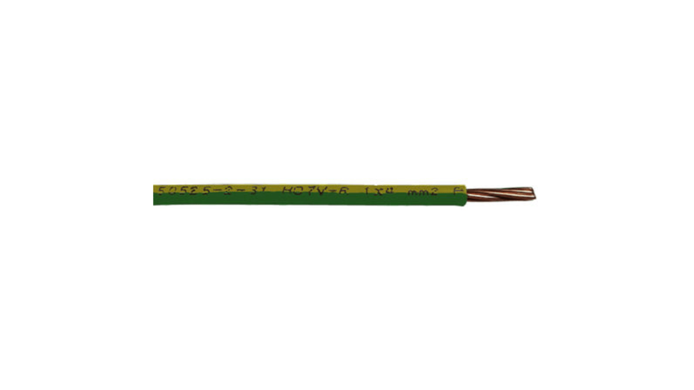 Fils de câblage RS PRO, 25 mm², Vert/Jaune, 100m, 750 V