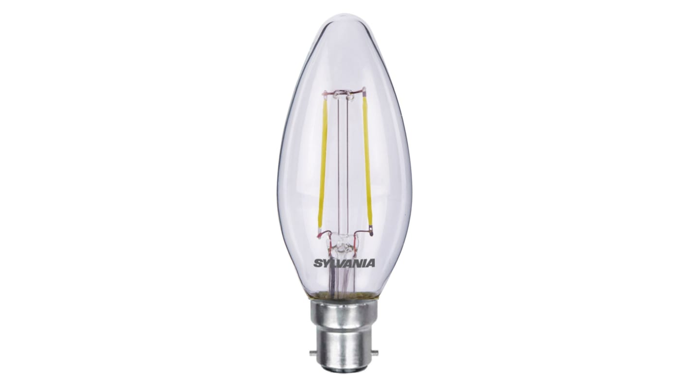 Sylvania ToLEDo B22 LED GLS Bulb 2.2 W(23W), 2400K, Warm White, Candle shape