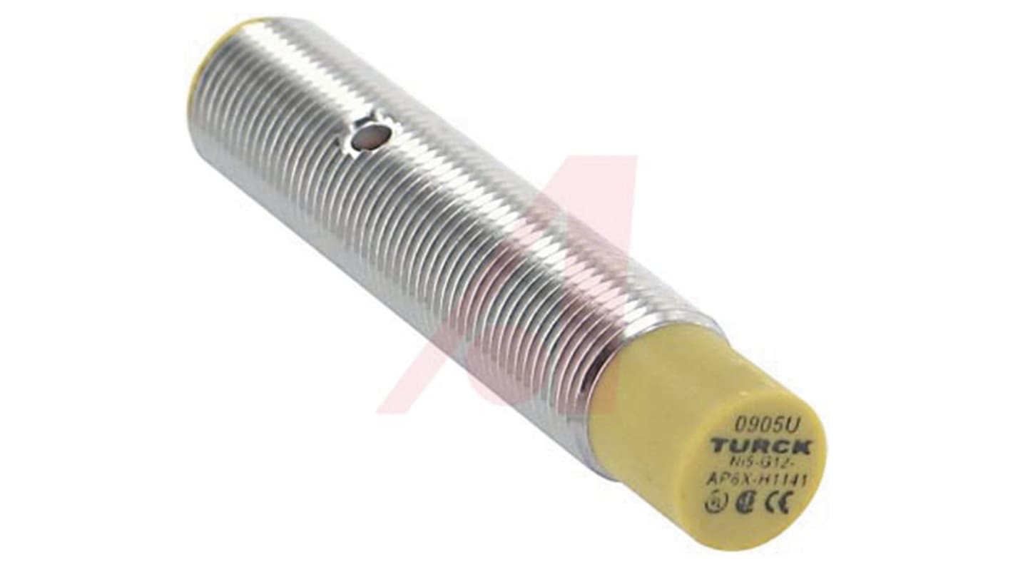 Sensore di prossimità Cilindrico Turck, PNP, M12 x 1, rilevamento 5 mm, 10 → 30 V c.c.