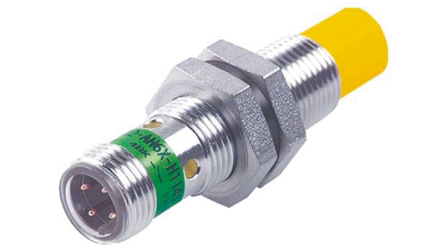 Sensor de proximidad Turck, M12 x 1, alcance 5 mm, salida PNP, 10 → 30 V dc, IP67, 2kHz