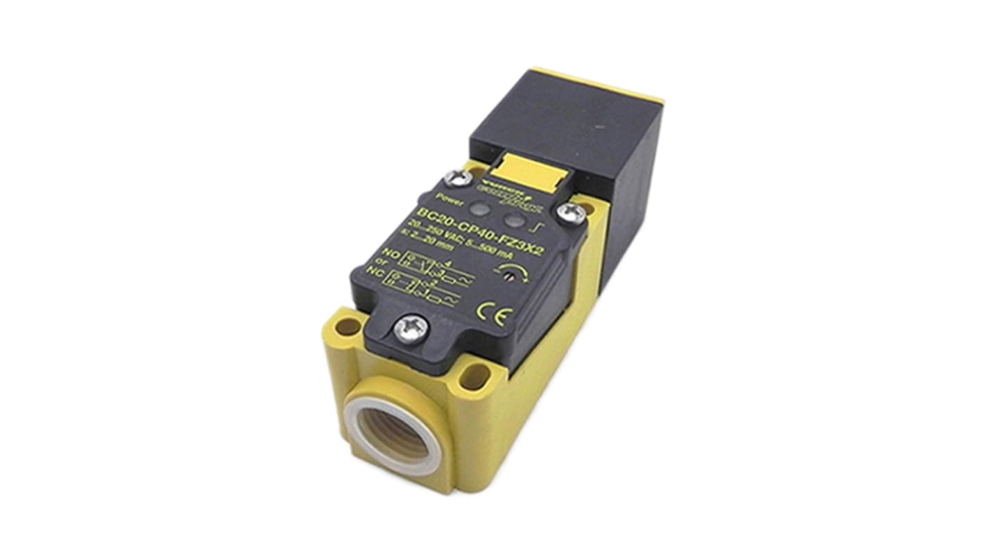 Sensor de proximidad Turck, alcance 20 mm, 20 → 250 V ac, IP67