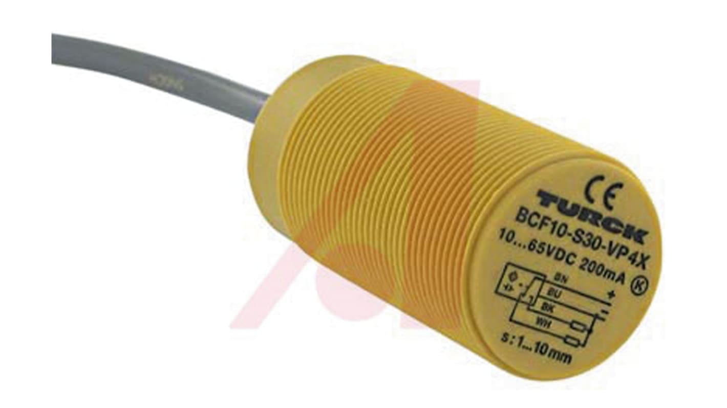 Turck Capacitive Barrel-Style Proximity Sensor, M30 x 1.5, 15 mm Detection, PNP Output, 10 → 65 V dc, IP67