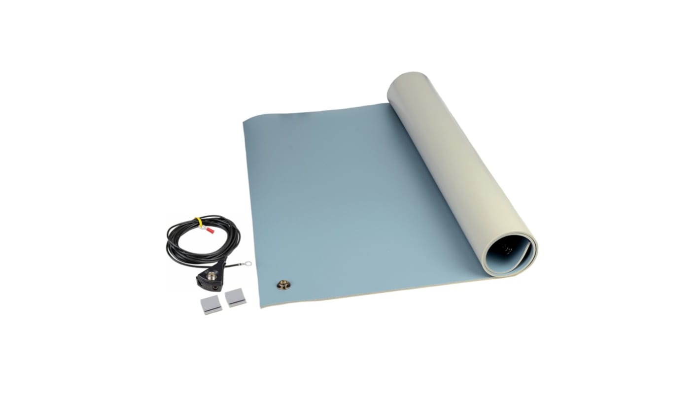 Tappetino sicurezza ESD per Tavola SCS, 1.2m x 600mm x 3.5mm, col. Blu