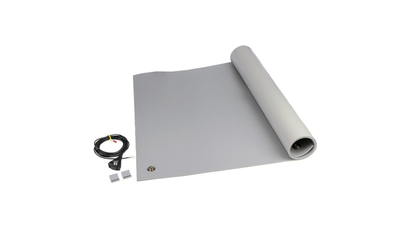 SCS Tisch ESD-Matte Grau für Arbeitsflächen, 3.5mm x 600mm x 1.2m