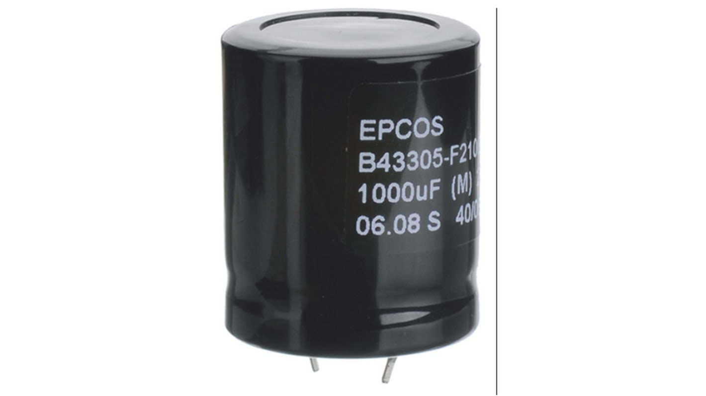 EPCOS B43305 Snap-In Elektrolyt Kondensator 390μF ±20% / 450V dc, Ø 30mm x 40mm, +85°C