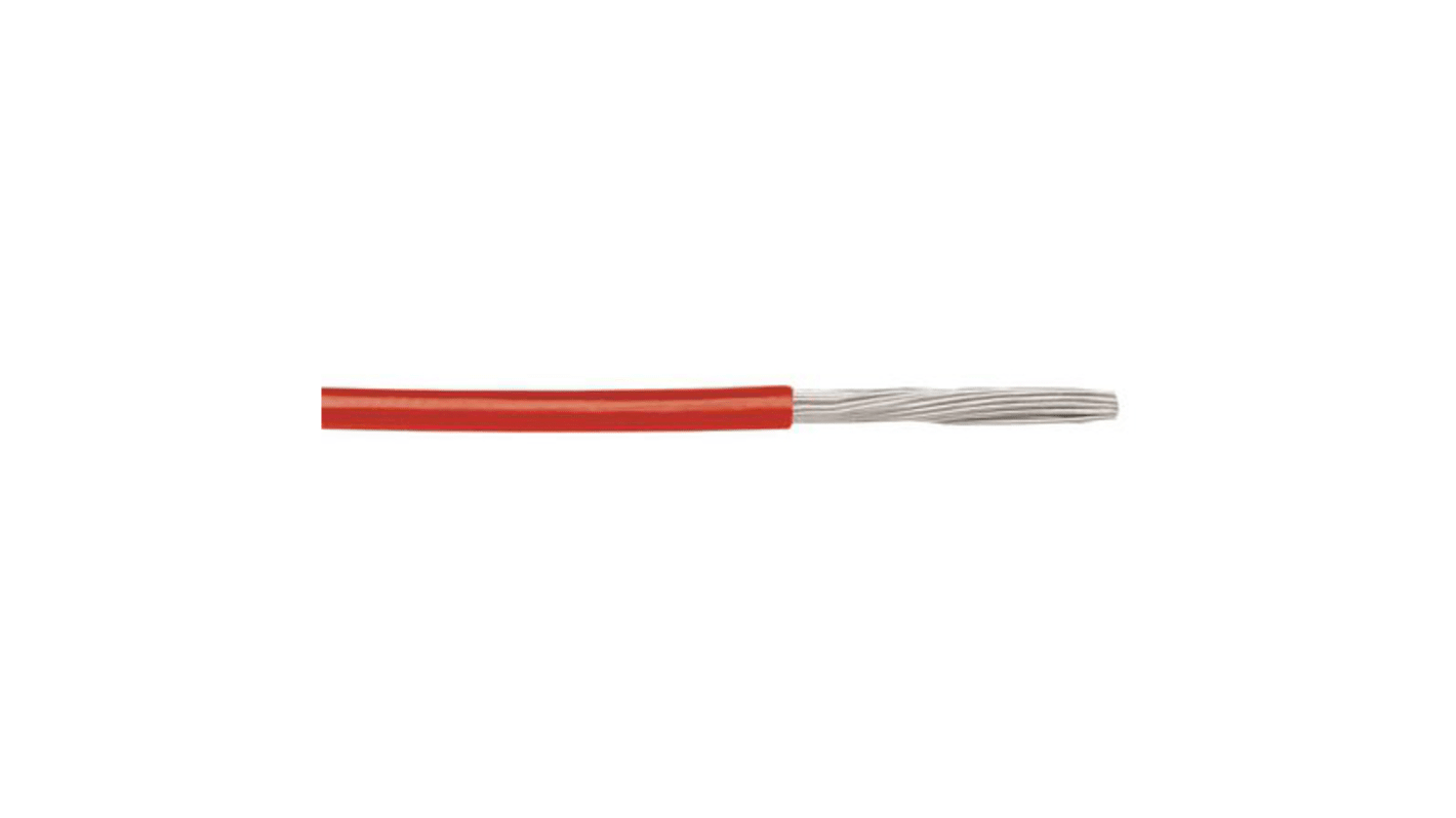 RS PRO Red 0.75 mm² Equipment Wire, 18 AWG, 24/0.2 mm, 500m, PVC Insulation