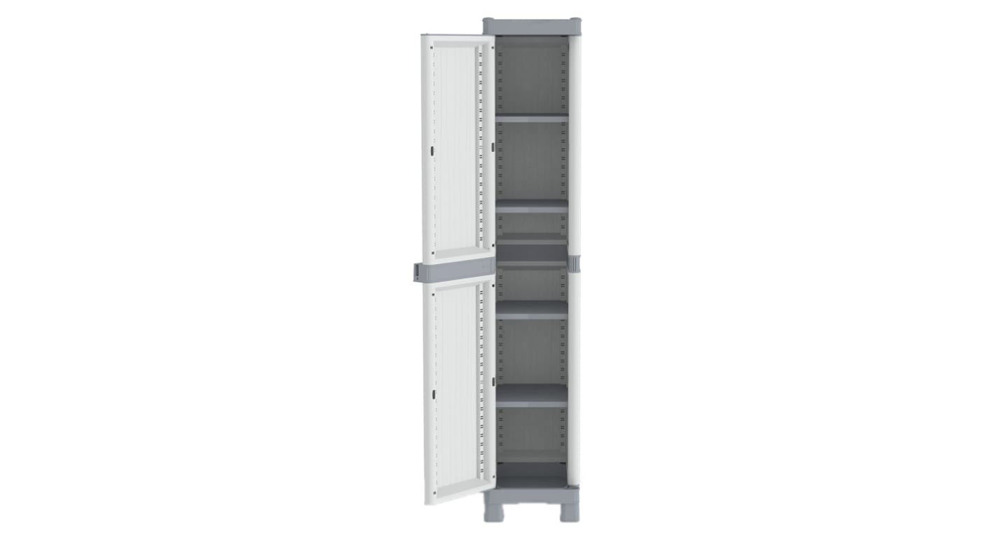 Armoire de stockage RS PRO 1 porte portes en PP à poser au sol, 1818 x 350 x 438mm