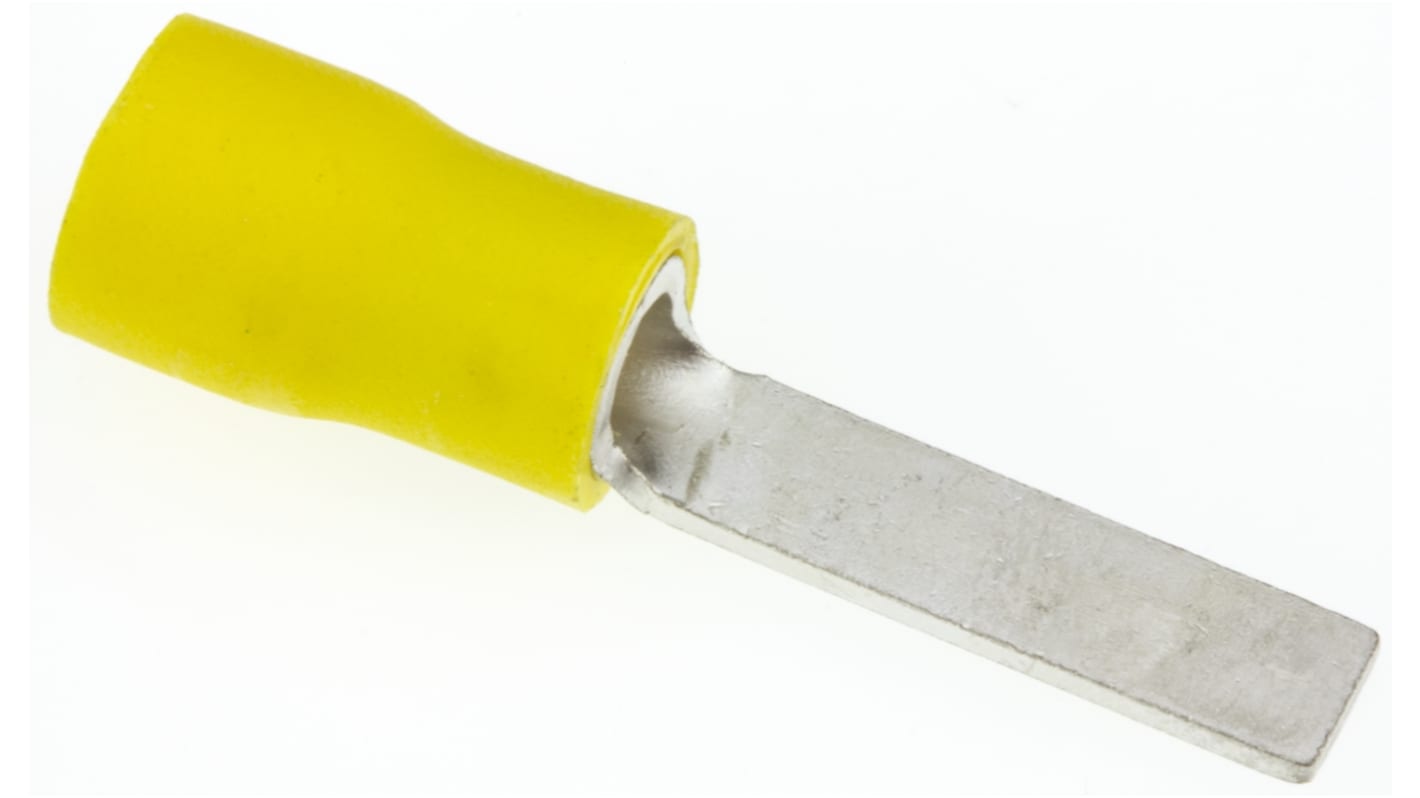 JST, AF Insulated Crimp Blade Terminal 18.6mm Blade Length, 2.6mm² to 6.6mm², 12AWG to 10AWG, Yellow