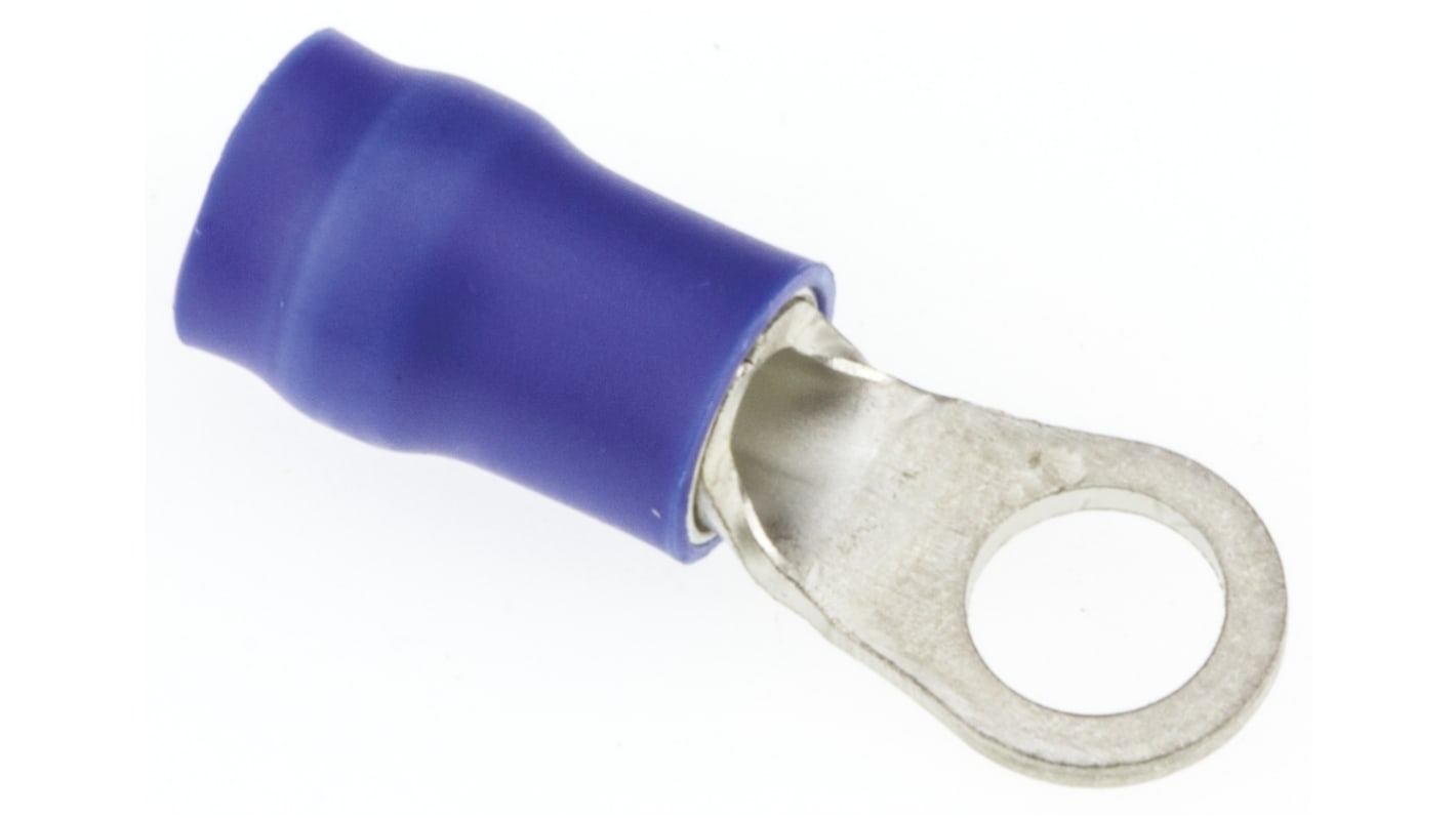 JST, R Insulated Ring Terminal, 4mm Stud Size, 1mm² to 2.6mm² Wire Size, Blue