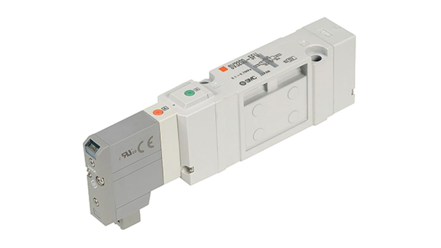 Elettrovalvole per pneumatica SMC, funzione 5/3, azionamento Solenoide/Pilota/Molla, 24V cc