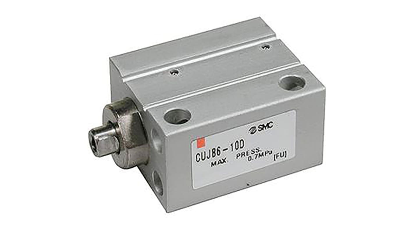 SMC Pneumatic Piston Rod Cylinder - 8mm Bore, 15mm Stroke, CUJ Series, Double Acting