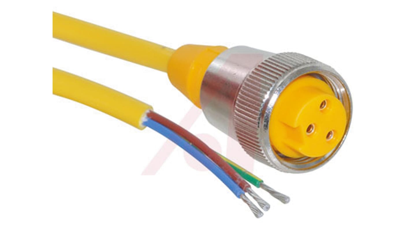 Turck Straight Female 3 way 7/8 in Circular to Unterminated Sensor Actuator Cable, 2m