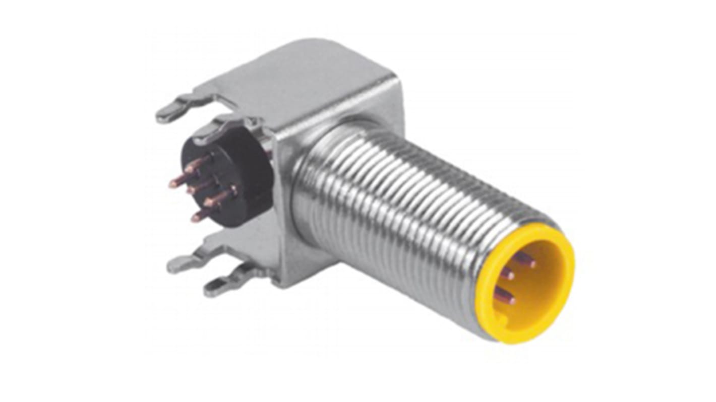 Turck Circular Connector, 5 Contacts, PCB Mount, M12 Connector, Socket, Male, IP68, WFS Series