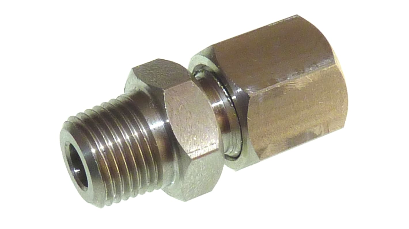 RS PRO, 1/8 BSPT Thermocouple Compression Fitting for Use with Thermocouple, 1/8in Probe, RoHS Compliant Standard