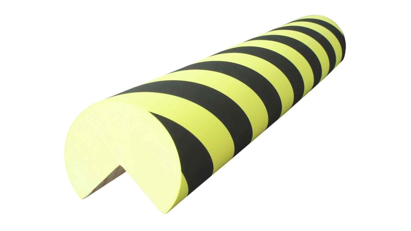 Espuma protectora de esquinas RS PRO de EVA Negro, amarillo, long. 1000mm, Ø 150mm, apertura 75 x 75mm