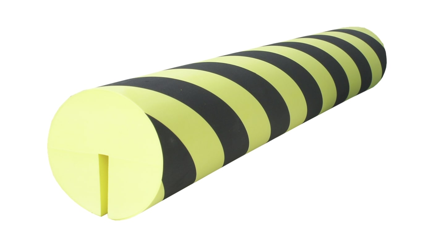 Butoir de protection RS PRO, Noir, Jaune, longueur 1000mm en EVA