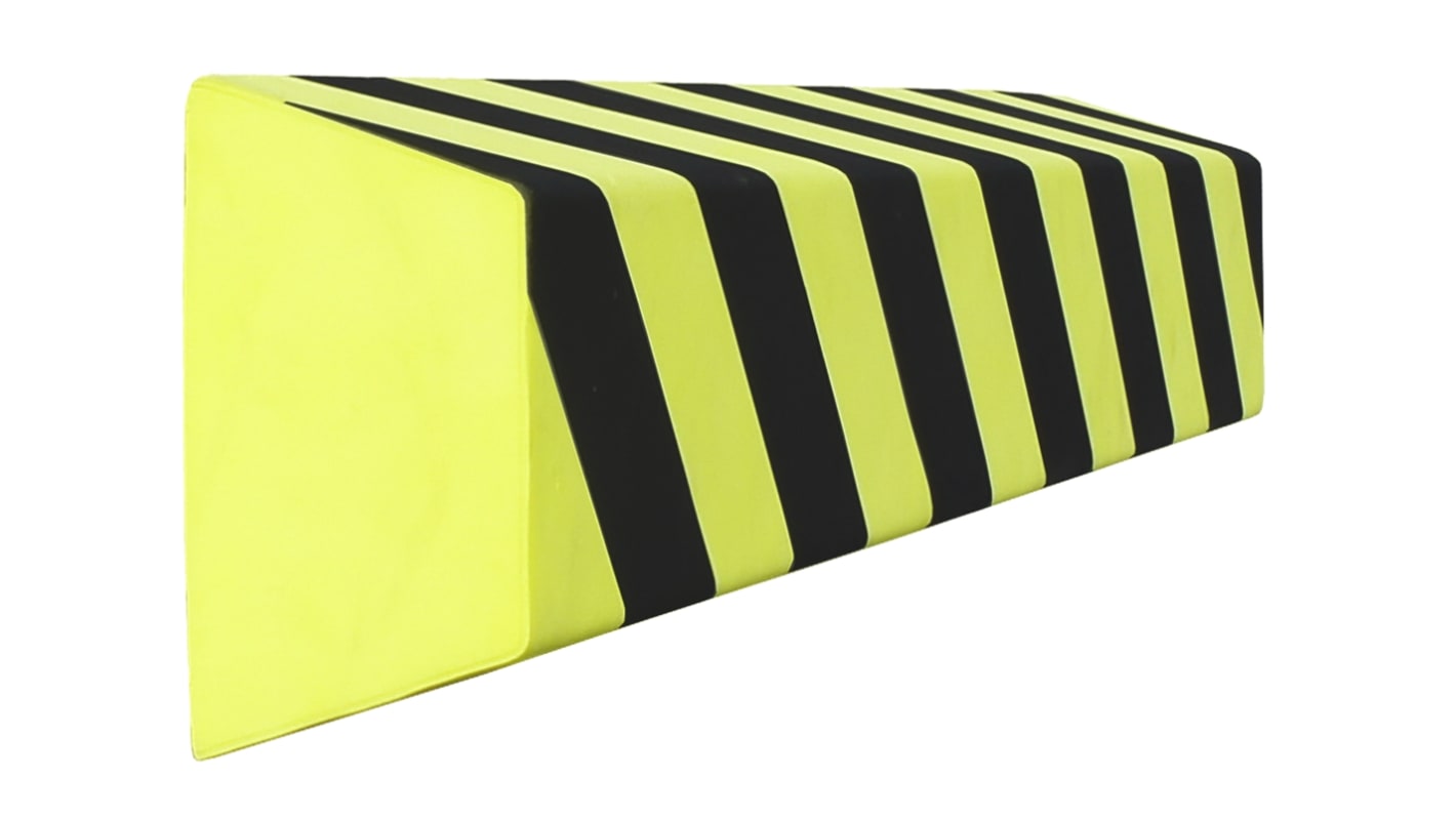 Butoir de protection RS PRO, Noir, Jaune, longueur 1000mm en EVA