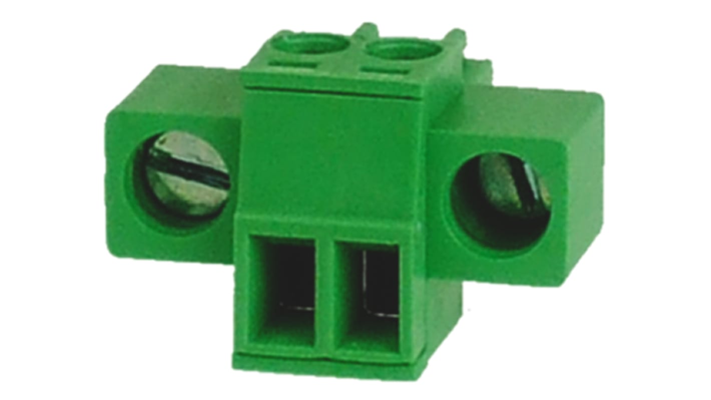 RS PRO 3.5mm Pitch 2 Way Pluggable Terminal Block, Plug, Through Hole, Screw Termination