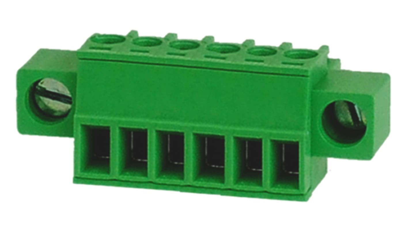 RS PRO 3.81mm Pitch 6 Way Pluggable Terminal Block, Plug, Through Hole
