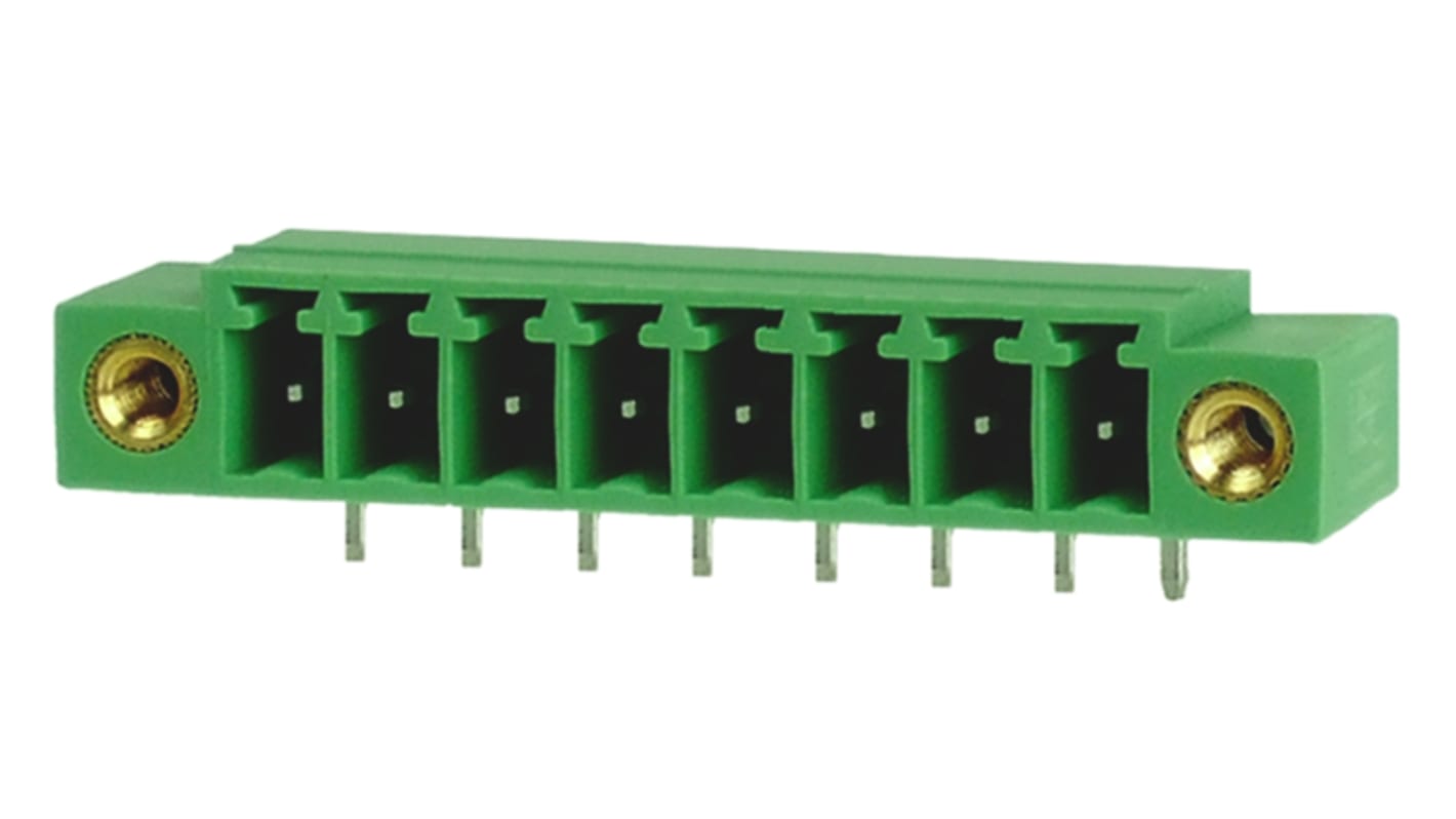 RS PRO 3.81mm Pitch 8 Way Right Angle Pluggable Terminal Block, Header, Through Hole, Solder Termination