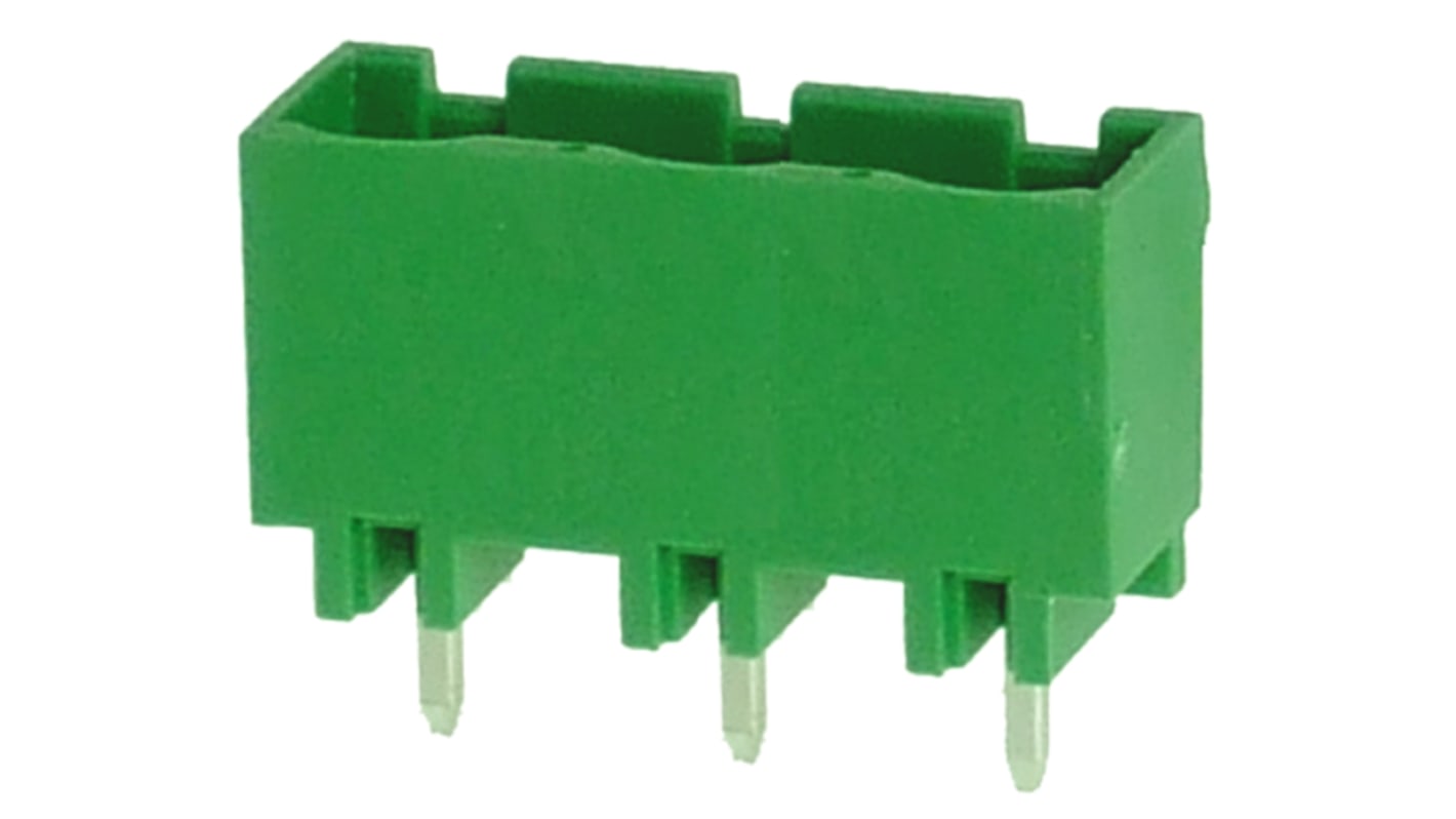 RS PRO 7.62mm Pitch 3 Way Pluggable Terminal Block, Header, Through Hole, Solder Termination