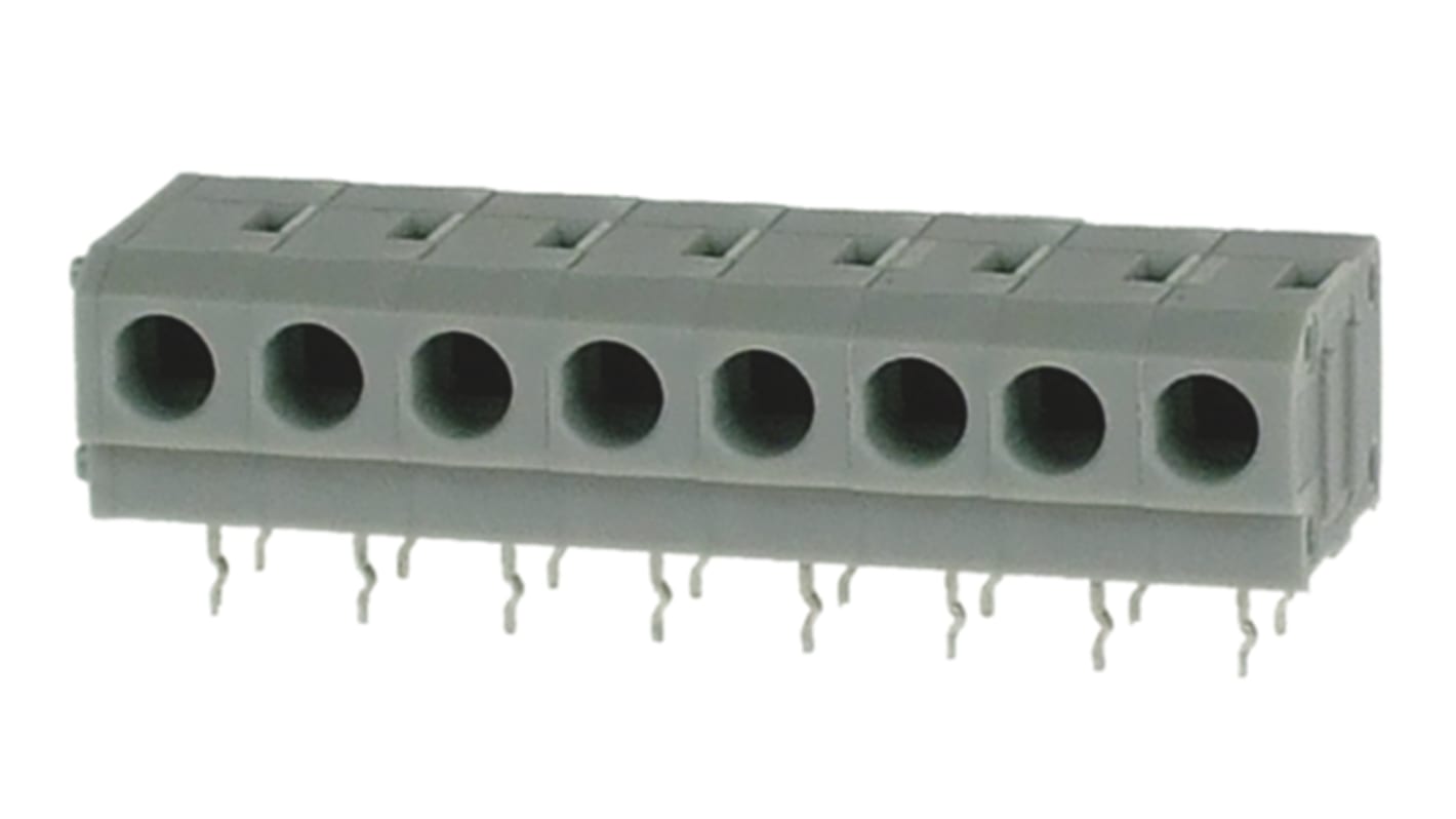 RS PRO PCB Terminal Block, 8-Contact, 5mm Pitch, Through Hole Mount, 1-Row, Screw Termination