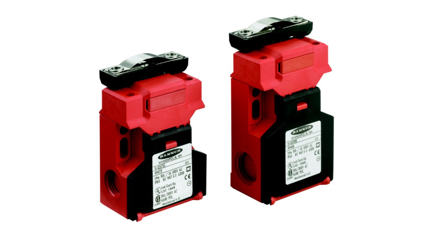 SIQS90MFF Banner SIQS90 Safety Interlock Switch, 2NC/1NO, Keyed Actuator Included, Glass