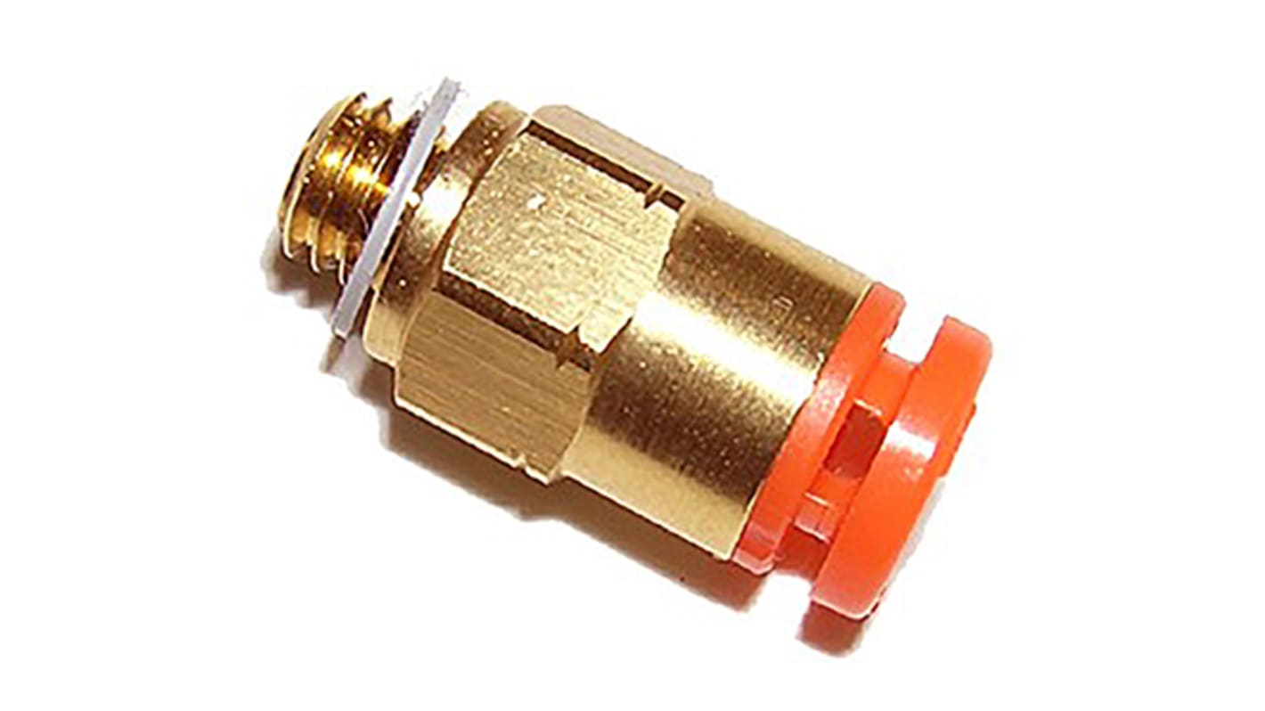 SMC KQ2 Series Straight Threaded Adaptor, NPT 1/16 Male to Push In 5/32 in, Threaded-to-Tube Connection Style