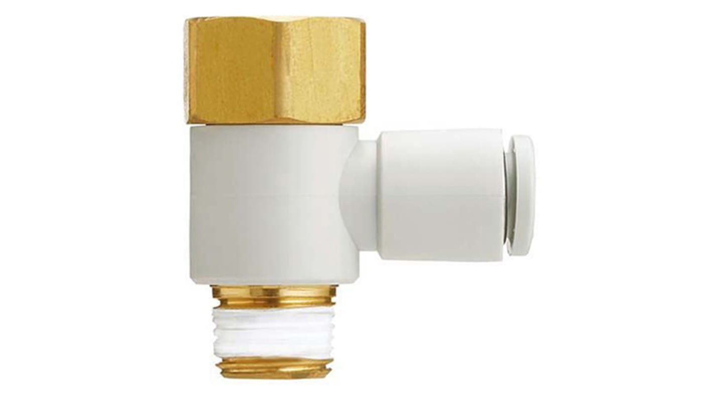 SMC KQ2 Series Elbow Threaded Adaptor, R 1/8 Female, Threaded Connection Style