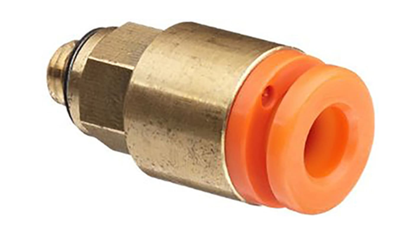 SMC KQ2 Series Straight Threaded Adaptor, NPT 1/16 Male to Push In 1/4 in, Threaded-to-Tube Connection Style