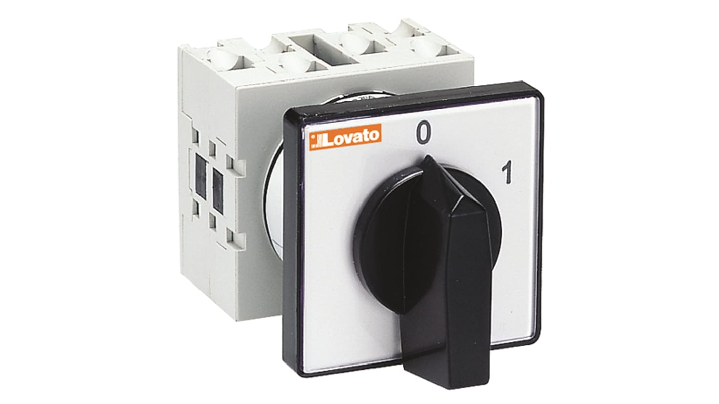 Lovato, 3P 2 Position 60° On-Off Cam Switch, 20A, Knob Actuator