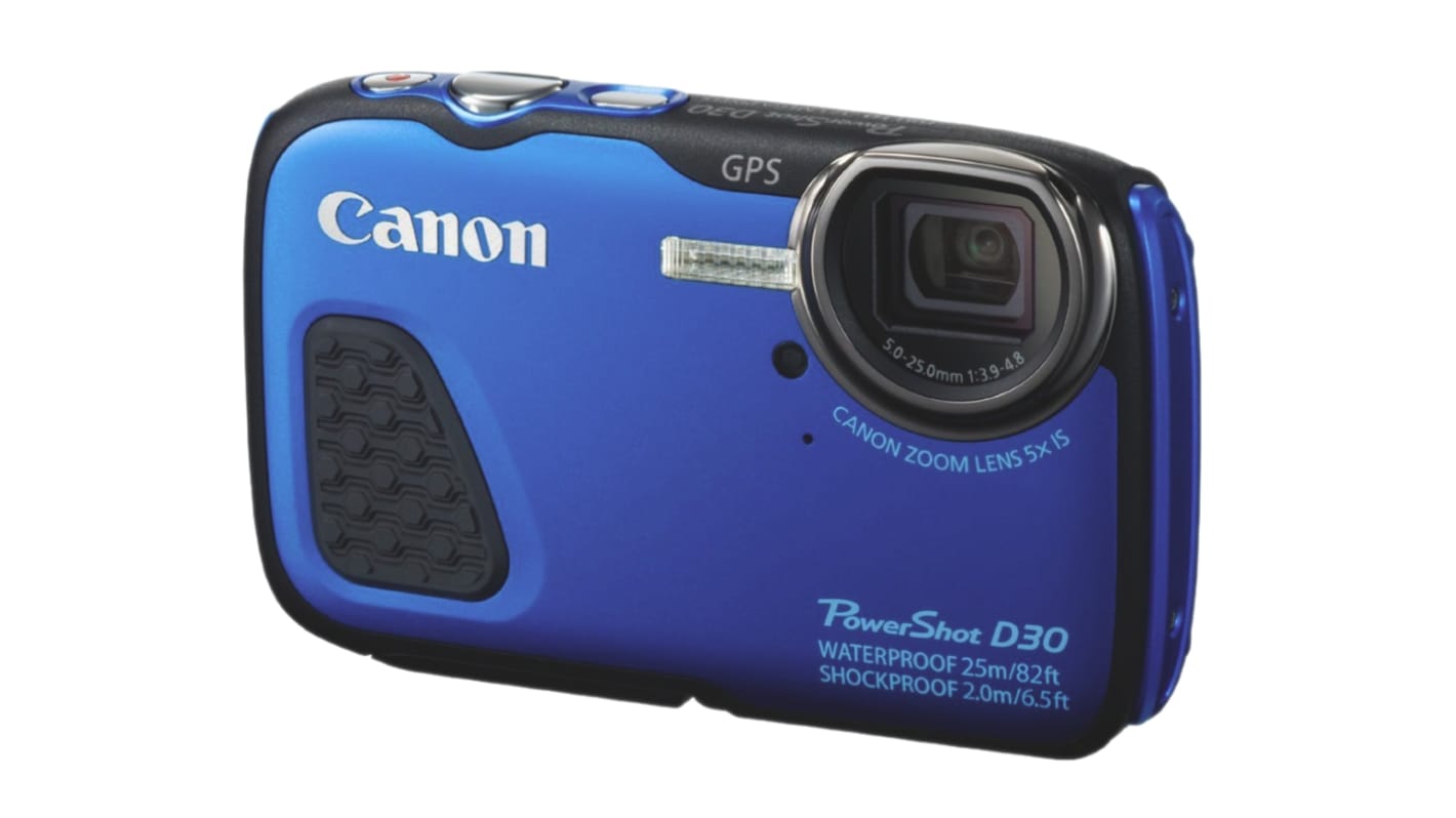 Canon PowerShot D30 Kompakt Digitalkamera 3Zoll LCD 12.1MP 5X Optischer Zoom 4X Digital Zoom Blau