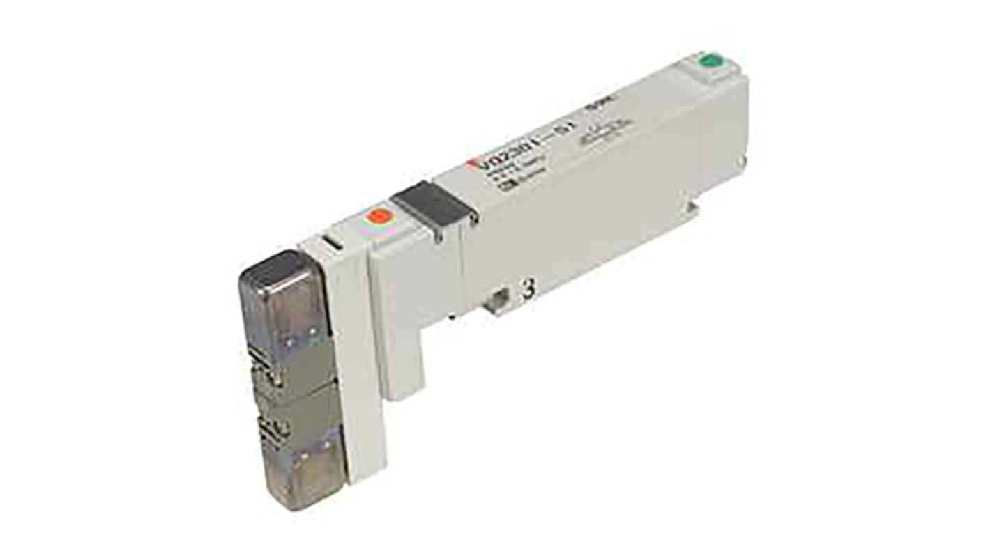 SMC VQ1000 Pneumatik-Magnetventil 24V dc, Magnet/Vorsteuerung/Feder-betätigt