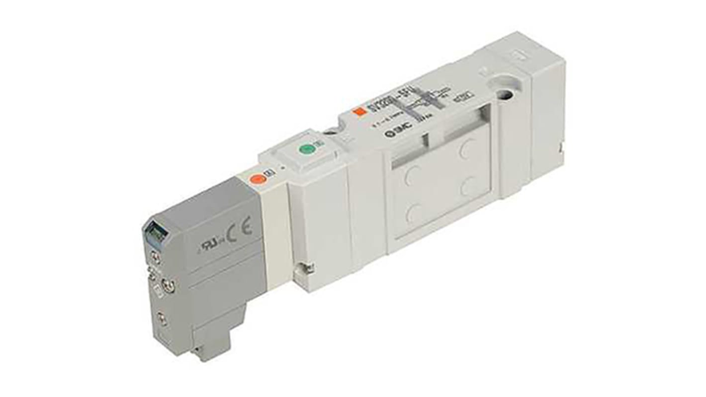 SMC 5/2 Pneumatic Solenoid Valve - Solenoid/Pilot SV3000 Series 24V dc