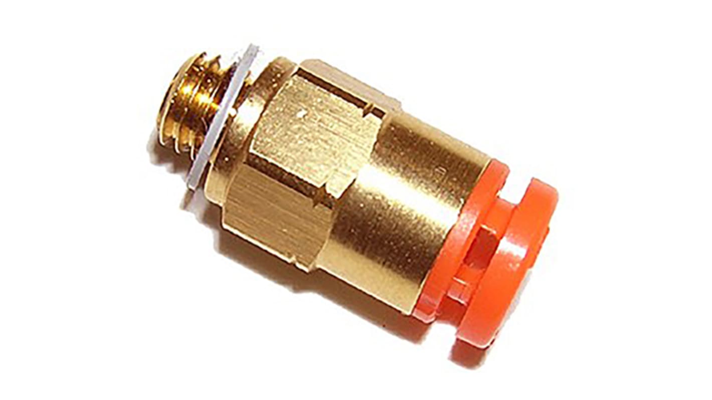 SMC KQ2 Series Straight Threaded Adaptor, NPT 1/8 Male to Push In 5/32 in, Threaded-to-Tube Connection Style