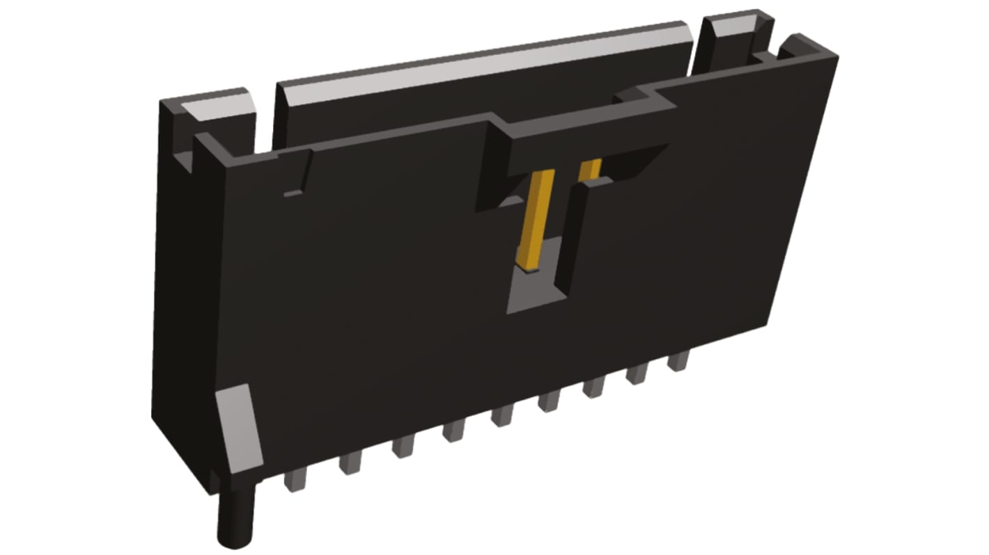 TE Connectivity AMPMODU MTE Series Straight Through Hole PCB Header, 10 Contact(s), 2.54mm Pitch, 1 Row(s), Shrouded