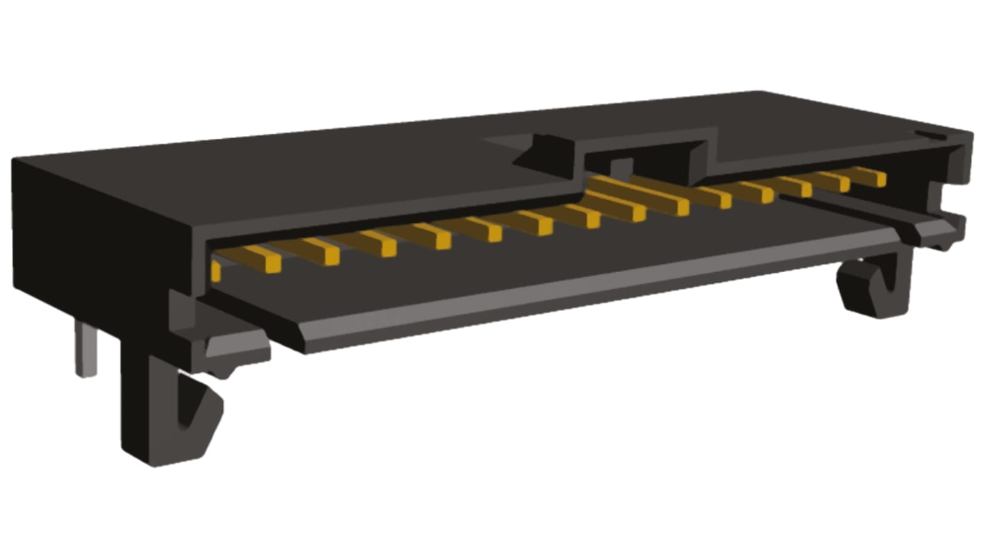 TE Connectivity AMPMODU MTE Series Right Angle Through Hole PCB Header, 15 Contact(s), 2.54mm Pitch, 1 Row(s), Shrouded