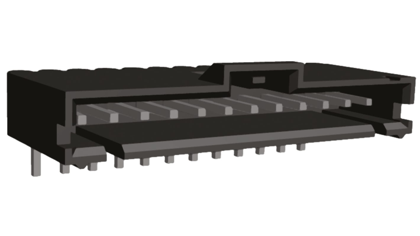 TE Connectivity AMPMODU MTE Series Right Angle Through Hole PCB Header, 12 Contact(s), 2.54mm Pitch, 1 Row(s), Shrouded