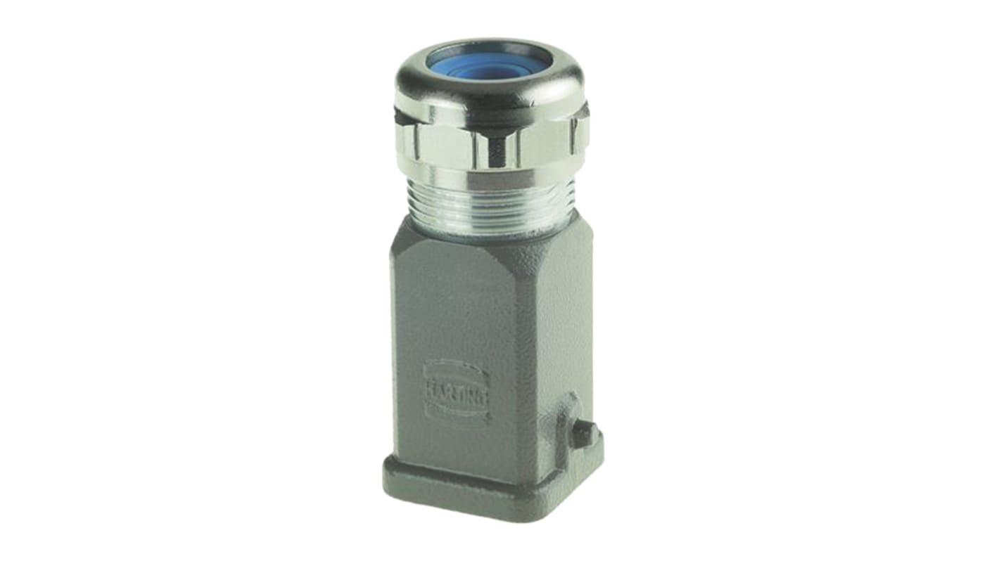 Carcasa para conector industrial con entrada superior HARTING serie Han A tamaño 3A, con rosca M25